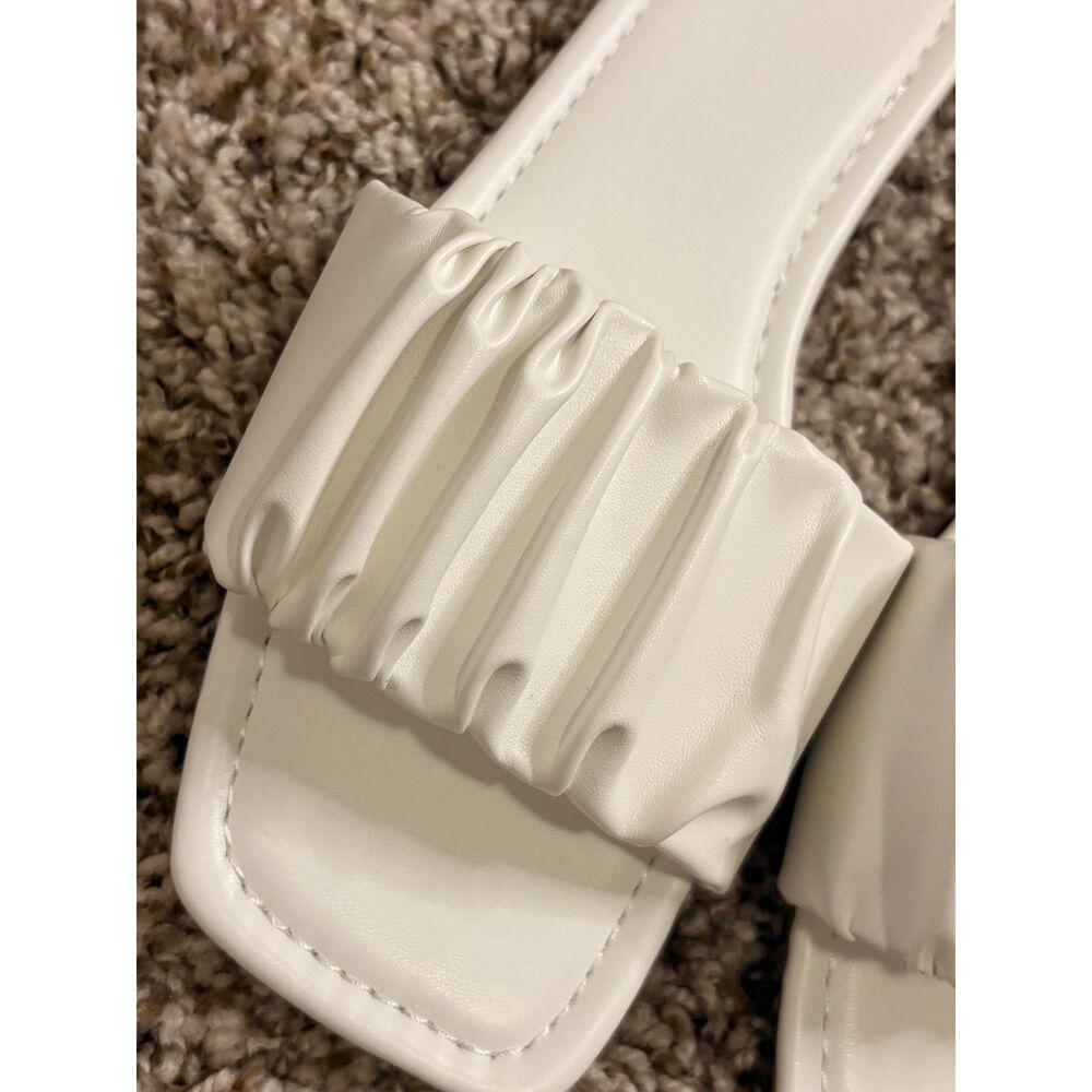 White Ruched Sandals - Picture 3 of 5